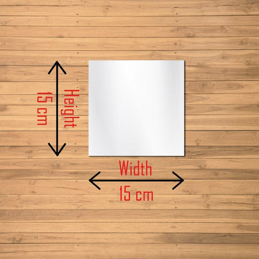 CozyNest™ Luxe 3D Silver Mirror Wall Sticker Set – 4 Big Square Acrylic Panels (15x15 cm)