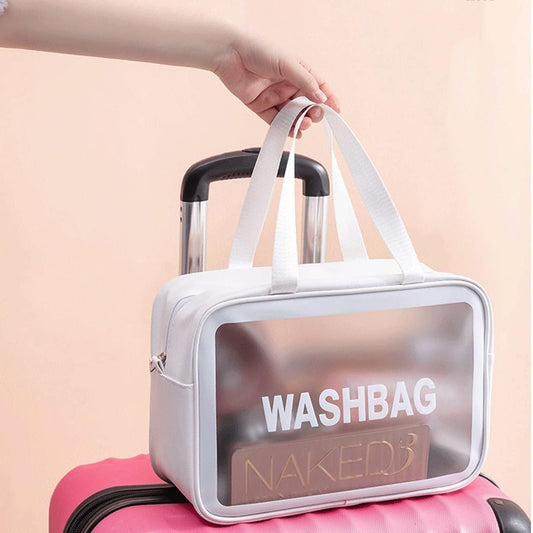 Waterproof Travel Toiletry Bag Set (3pcs) – Transparent PVC Organizers for Women