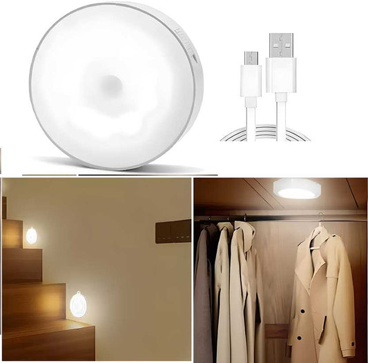 Cozynest GlowGuard™ – Wireless Motion Sensor LED Night Light (USB Rechargeable)