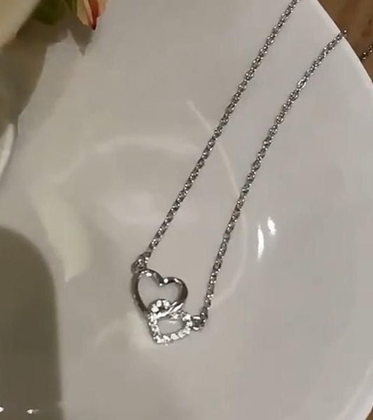 Cozynest™ Dual Heart Silver Plated Pendant for Women 💖✨