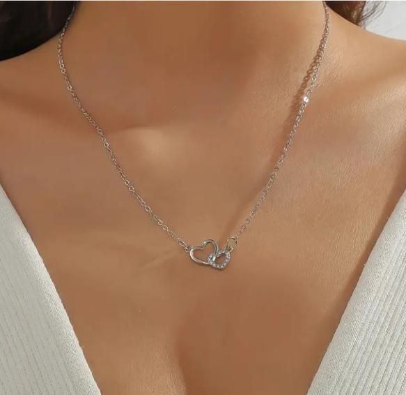 Cozynest™ Dual Heart Silver Plated Pendant for Women 💖✨