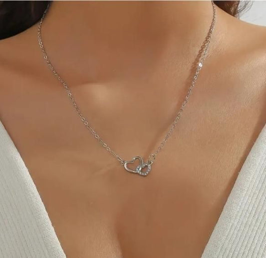Cozynest™ Dual Heart Silver Plated Pendant for Women 💖✨