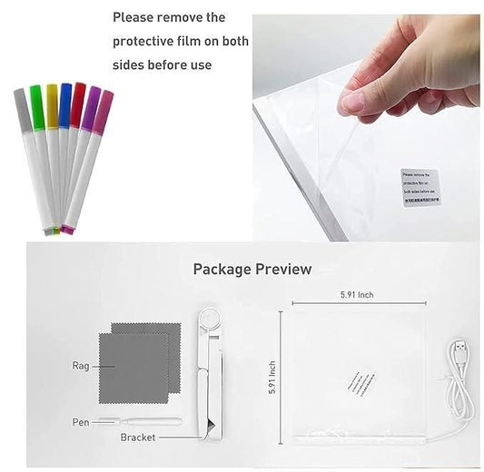 CozyNest™ 3D LED Acrylic Message Pad – With 12 Neon Pens & USB Light Stand
