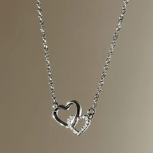 Cozynest™ Dual Heart Silver Plated Pendant for Women 💖✨