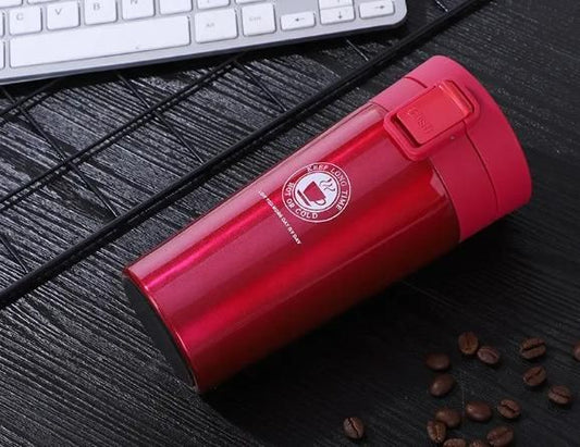 Cozynest™ Maroon Smart Grip Thermo Flask – 380ML | Spill-Proof Sipper 💼