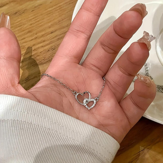 Cozynest™ Dual Heart Silver Plated Pendant for Women 💖✨