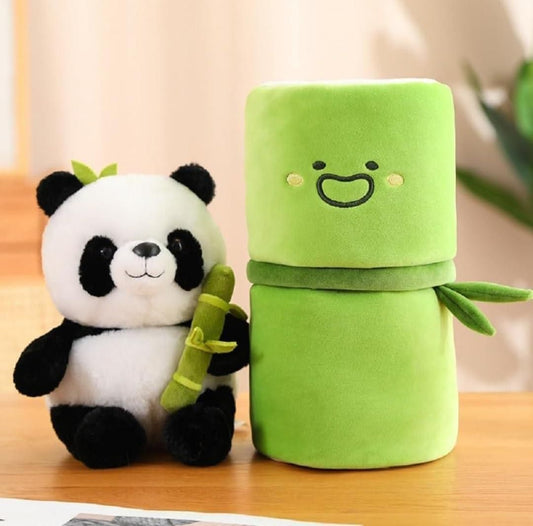 Cozynest™ Adorable Panda Plush with Bamboo – Perfect Gift for All Ages 🎁🐼
