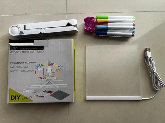 CozyNest™ 3D LED Acrylic Message Pad – With 12 Neon Pens & USB Light Stand