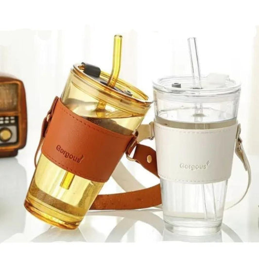 Cozynest™ Glass Tumbler with Straw & Lid – Sip in Style 💧✨