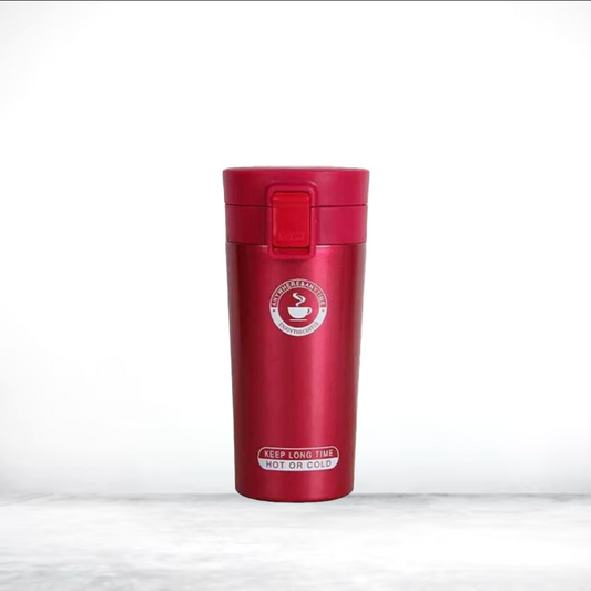 Cozynest™ Maroon Smart Grip Thermo Flask – 380ML | Spill-Proof Sipper 💼