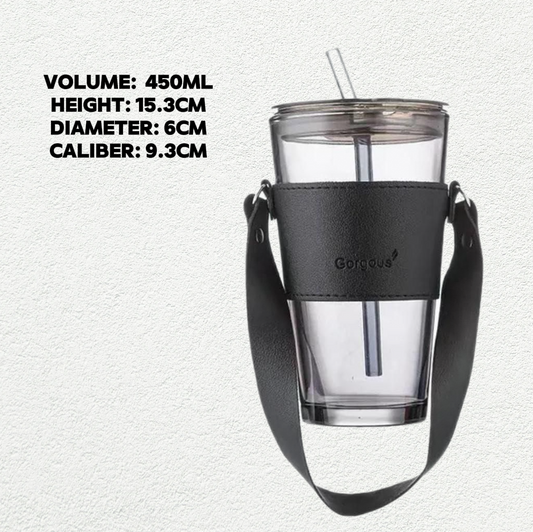 Cozynest™ Glass Tumbler with Straw & Lid – Sip in Style 💧✨